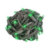 Novelty Lights 50 Led Mini Light Set, 25Ft Brown Wire, Outdoor Christmas Lights, Green, Model Mrd-25B-2