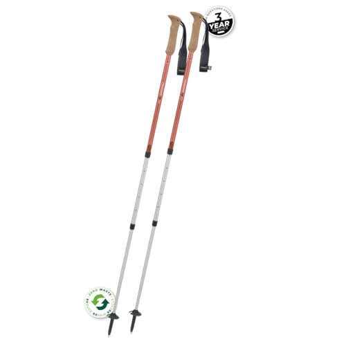 Komperdell Highlander Zero Lightweight Carbon Fiber Trekking Poles with Ergonomic Handles, Shock Absorbing Technology & Ad...