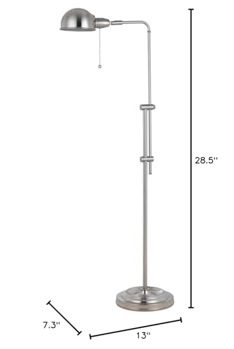 Cal Pharmacy Floor Lamp, 60W Brushed Steel, 21X10X58, Model Bo-2441Fl-Bs, Metal Design