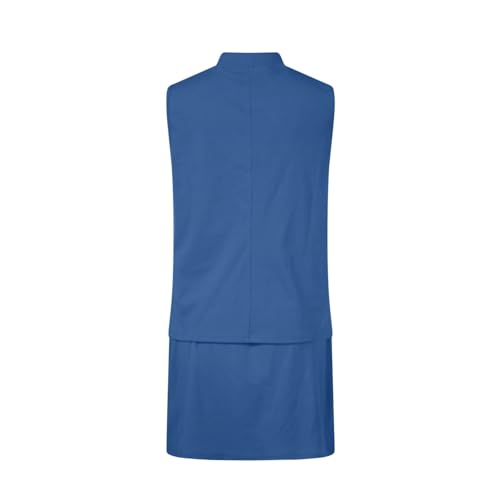 Women Two Piece Skirt Sets Beach Vacation Sleeveless Workout Mock Neck Solid Color Tennis Skirt Summer Golf Dresses