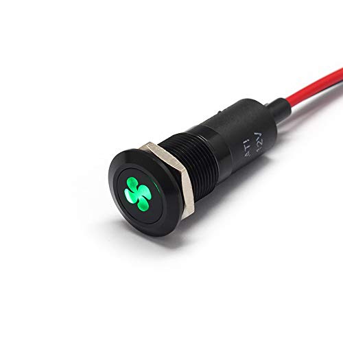 Alpinetech 12V LED Metal Signal Indicator Pilot Dash Light 12mm 1/2in Fan