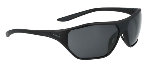 Nike Aero Drift DQ0811 010 Sunglasses Matte Black/Dark Grey Rectangle Shape 65mm