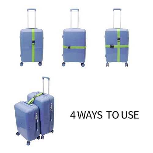Extra-Long Heavy Duty Luggage Bands | Multi-Pack Suitcase Straps with Sturdy Metal Hooks | Secure Loose Luggage, Organize ...