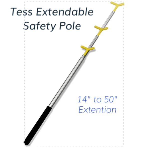 Tess Safety Pole -Smoke Detector and Emergency Exit- Extendable Pole Tester Original - Allows Easy Excess and Monitoring for Life Safety Products -Spellbound