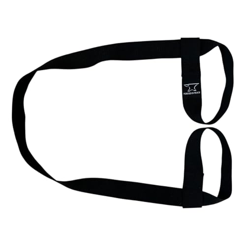 Forged In Peace Men’s Yoga Strap – Adjustable Mat Carrier & Stretching Strap for Yoga, Pilates, and Fitness, Black