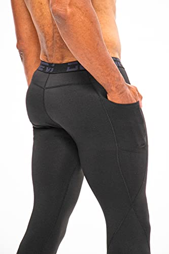DEVOPS 2 or 3 Pack Men's Thermal Compression Pants, Athletic Leggings Base Layer Bottoms