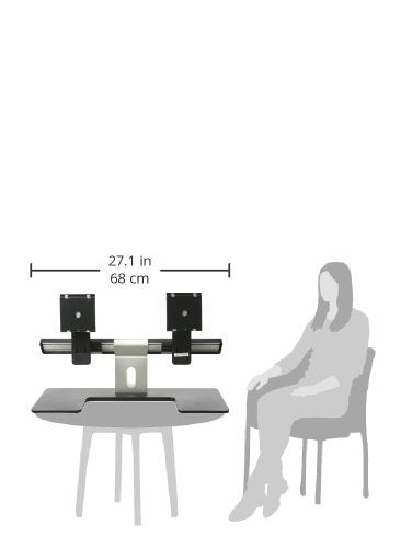 Dell MDS14 Dual Monitor Stand, Black/Silver, Adjustable Height, Model MDS14A