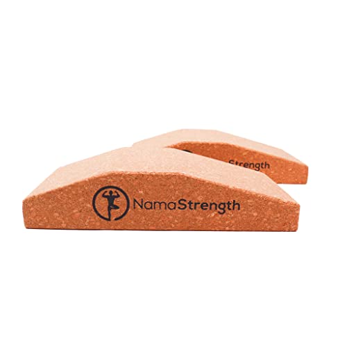 NamaStrength Cork Yoga Wedge Block - Non-Slip Wrist Support, Set of 2