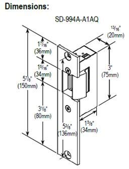 Seco-Larm Enforcer Reversible Electric Door Strike, Asymmetric (SD-994A-A1AQ)