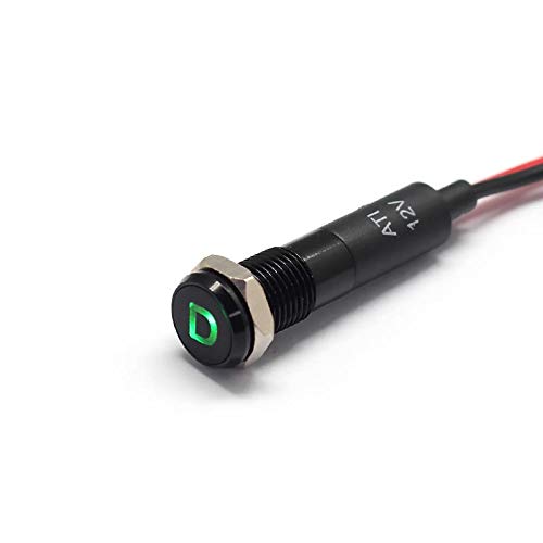 Alpinetech PLB8MS 12V LED Metal Signal Indicator Dash Light Black Bezel Drive 8mm 5/16in