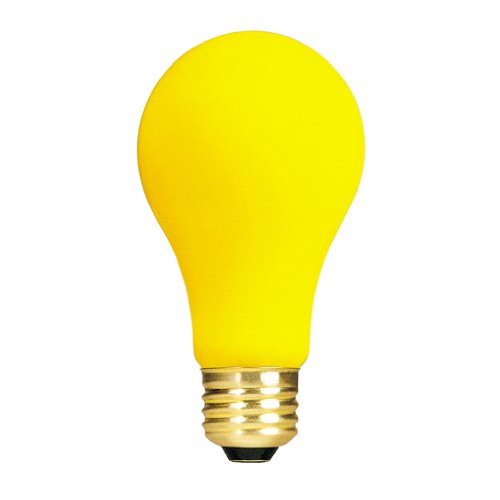 Bulbrite 60A/Yb 60-Watt Long Life Incandescent Bug Light - 130-Volt, Glass, 1 Pack