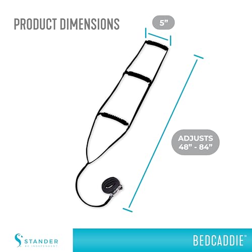 Stander BedCaddie, Pull-Up Assist Bed-Ladder with Non-Slip Handles for Adults, Seniors, and Elderly, Adjustable Length Be...