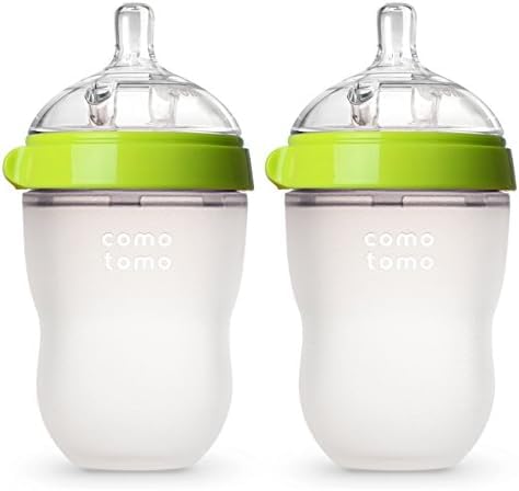 Comotomo Baby Bottle Double Pack, Green, 8oz (Pack of 12)