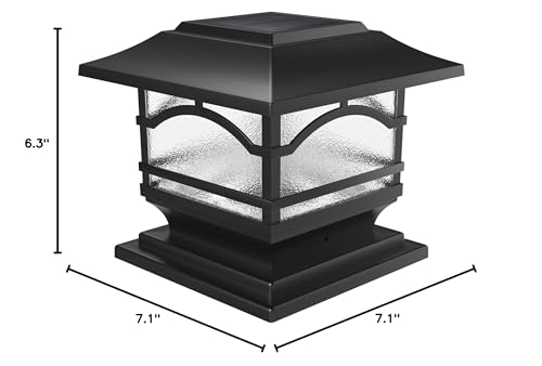 Davinci Lighting Solar Post Cap Lights - 4X4/5X5/6X6, Bright Led, Slate Black, Aluminum, Model Dl116, 1 Pack