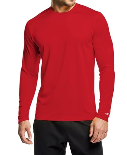 RGJU Long Sleeve Athletic Shirt Men Moisture Wicking Outdoor T-Shirt Dry Fit Running Tshirt Base Layer Tee Fitted