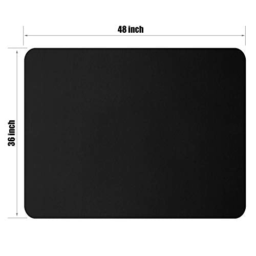 Kuyal Chair mat for Hardwood Floor 36 x 48 inches Rectangle Floor Mats Wood/Tile Protection Mat for Office & Home, Black