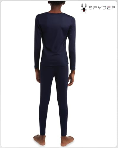 Spyder Kids Thermal Underwear Set - 2 Piece Moisture Wicking Insulated Girls Boys Thermal Set Base Layer Long Johns for Kids