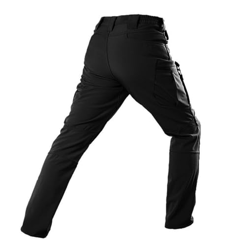 Mens Winter Waterproof Hiking Pants Fleece Lined Warm Cargo Pants Casual Stretch Outdoor Work Trousers with Zipper Pockets