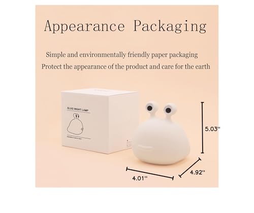 Ptaexcel Slug Night Light Led Portable Usb Rechargeable Cute Night Light Animal Lamps With Sensor Timer Touch Lamp Silicone For Kids Gift