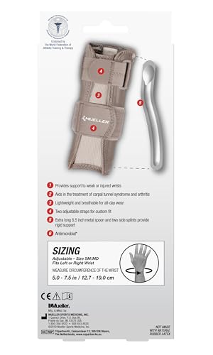 MUELLER Sports Medicine Reversible Wrist Stabilizer with Splint, Wrist Pain Relief Support for Men and Women, Ideal for Ca...
