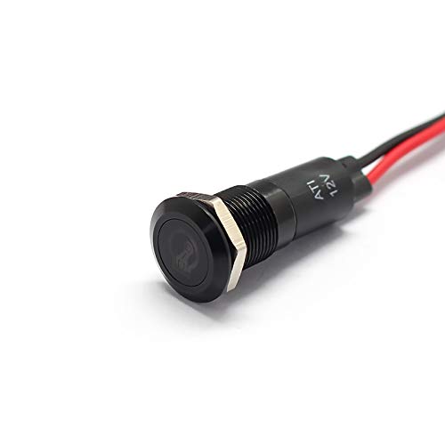 Alpinetech 12V LED Metal Signal Indicator Pilot Dash Light 12mm 1/2in Compressor