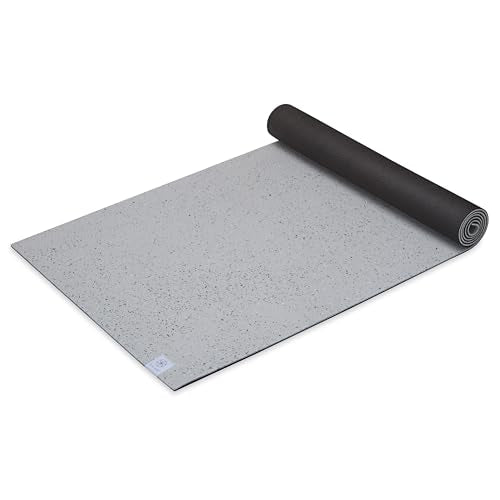 Gaiam Recycled Hybrid Reversible Workout Mat, 24” W x 68” L (Black), 6mm Thick Yoga Mat, Made with 90% GRS Certified Recyc...