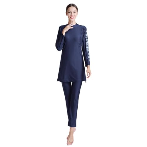 ODIZLI Women Modest Muslim Swimsuit Full Coverage Swimwear Islamic Hijab Swimming Burkini Swim Suit Solid Color