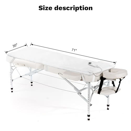 Massage Table Warmer Heating Pad Professional SPA Massage Bed Warmer with 12 Timer & 9 Heat Settings & Overheat Protection...