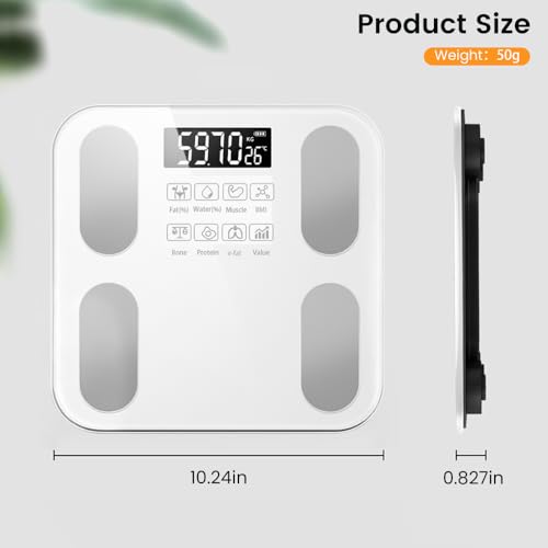 Scale for Body Weight and Fat Percentage,Digital Accurate Bathroom Smart Scale with Large Display,Eligible 13 Body Composi...