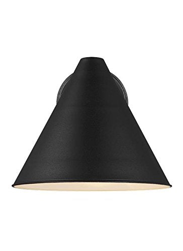 Generation Lighting Crittenden One Outdoor Wall Lantern, Black Finish, Aluminum, Model 8538501-12, One-Light
