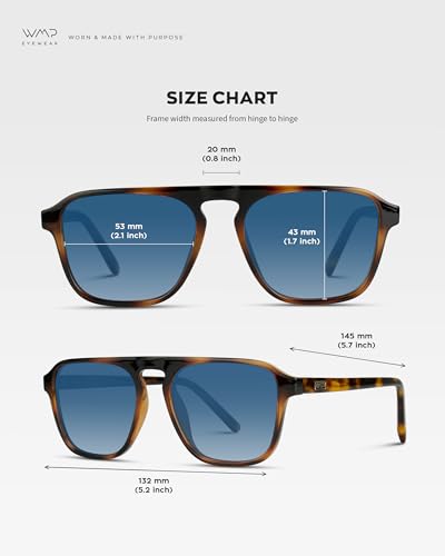 WearMe Pro Polarized Modern Aviator One-Bridge Square Mens Sunglasses