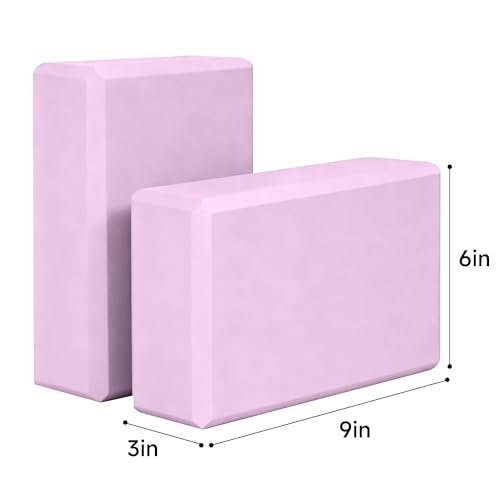 Leikefitness Yoga Blocks 2 Pack,Lightweight-High Density Eva Foam Soft Non-Slip for Yoga, Pilates, Meditation 9"×6"×3"