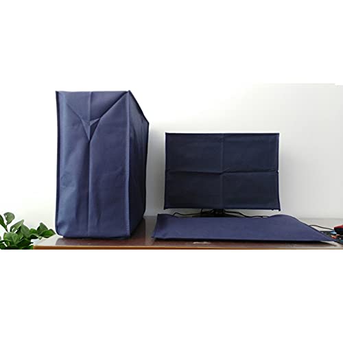 ALHBEJT 3 Pieces Computer Dust Cover Monitor + Keyboard+ Computer Host Pc Dust Proof Computer Covers Case Computer Dust Cover for Desktop Pc CPU Tower Protector (27 Monitor Set Blue) -Like New