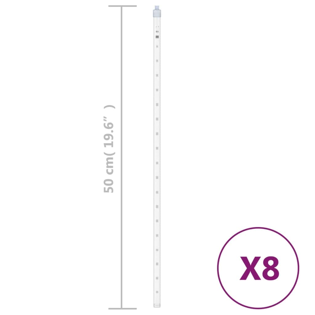 Vidaxl Skm Meteor Lights - 8 Pcs 19.7 Cold White, 288 Leds For Indoor/Outdoor Use, Model 328550, Plastic Material