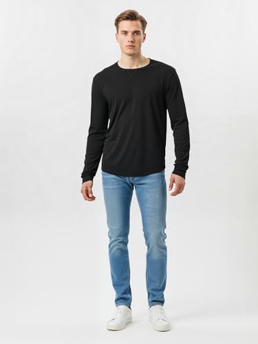 X-thud Men Long Sleeve Crew Neck Shirts Casual Pullover Underwear Tops Slim Fit Thermal Undershirt Base Layer