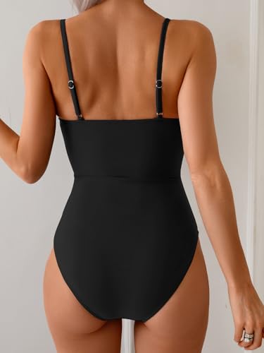 Eomenie One Piece Swimsuit for Women Ring Linked Monokini Sexy Bathing Suit Cutout Swim Suit