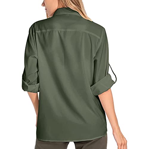 Womens Button Down Shirts Long Sleeve Summer Tops Collared Dressy Casual Blouses Loose Fit Tunics Tshirts Basic Tees