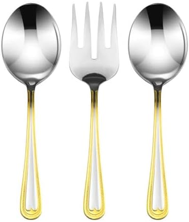 75-Pc Luxury Flatware Set for 12 w/Storage Case 24K Gold Premium Dining Cutlery Service - 18/10 Surgical Stainless Steel Silverware Hostess Serving Set in a Chest (Madison II)