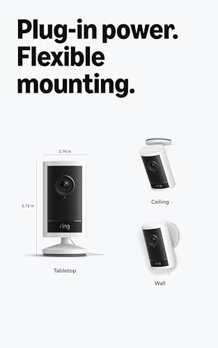 Ring Outdoor Cam Pro, Plug-In (newest model), Home or business security, Retinal 4K with wide-angle video, 10x Enhanced Zo...
