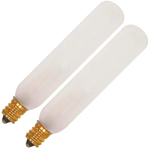 Satco S3715 15W T6 Candelabra Bulb, Frosted Glass, 120V, 1 Count