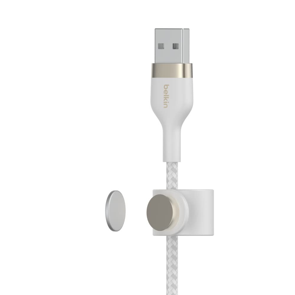 Belkin Boostcharge Pro Flex Braided Usb A To Lightning Cable 2M/6.6Ft - Mfi Certified 20W Power Delivery Iphone Charger Cord - A