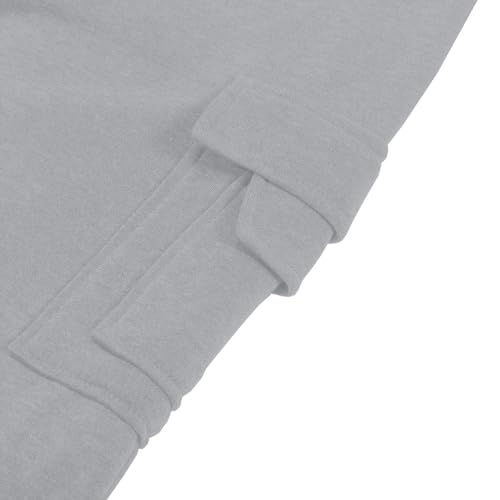 Mens Fleece Lined Cargo Pants 2026 Winter Warm Elastic Waist Cargo Pants Plus Size Solid Color Cotton Workout Hiking Trousers
