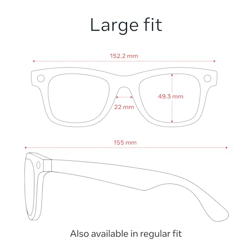 Ray-Ban Meta (Gen 1), Wayfarer, Large Shiny Black | Smart AI Glasses for Men, Women — 12 MP Camera, Open-Ear Speakers for ...