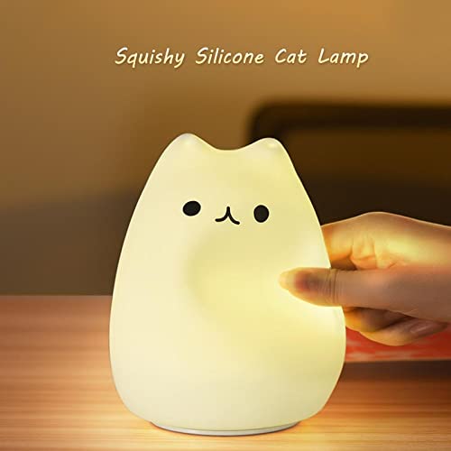 ZKLiLi Cat Lamp - Rechargeable Silicone LED Nightlight with Remote Control, Cute Kawaii Design for Kids, Celebrity Cat Variant