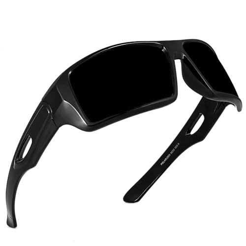 MAXJULI Polarized Wrap Around Sports Sunglasses for Big Heads Men Women UV400 Protection Sun Glasses 8232