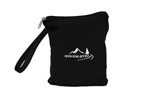Open Road Goods 8ft Extra Long 100% Cotton Yoga Strap with Bag: Pastel Multicolor, Blue, or Black - Yoga Stretching Prop w...