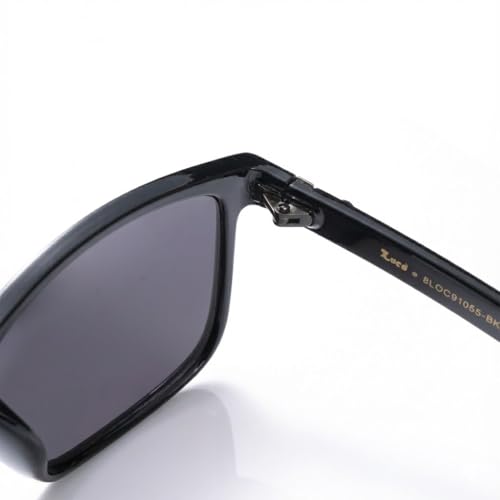 Locs Gangster Oversized Rectangular Horn Rim Sunglasses All Black, mens