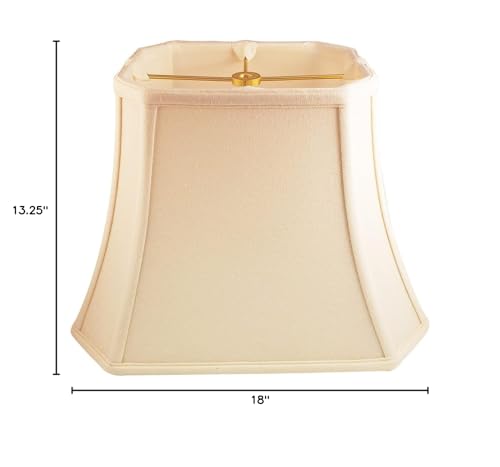 Royal Designs, Inc. Rectangle Cut Corner Lamp Shade, 10 x 18 x 13.25, Linen Eggshell, Model BSO-710-18LNEG