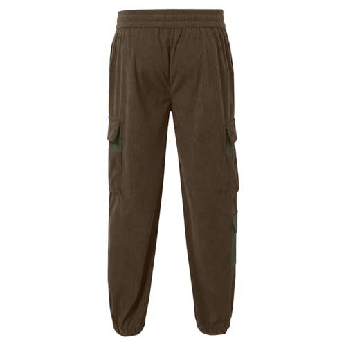 Mens Corduroy Cargo Pants 2026 Winter Warm Casual Straight Leg Pants Workout Jogger Athletic Loose Fit Lightweight Trousers