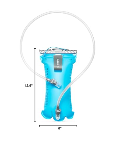 HydraPak Velocity Hydration Reservoir (1.5L or 2L), Slim Profile Water Bladder, Self-Sealing Bite Valve, Leak Proof, Rever...